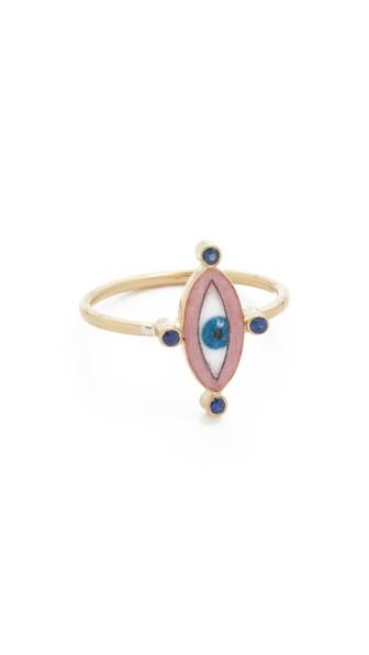 Holly Dyment Little Blue Enamel Eye Ring