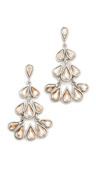 Oscar De La Renta Teardrop Crystal Chandelier Earrings