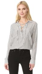 The Kooples Lace Up Striped Shirt