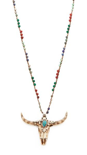 Native Gem Chakra Treasure Longhorn Necklace