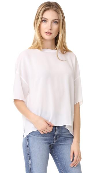 Vince Rib Neck Silk Tee