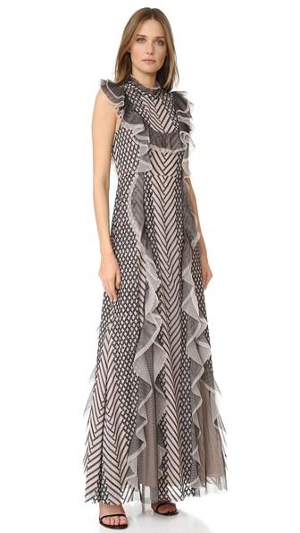 Bcbgmaxazria Ruffle Gown