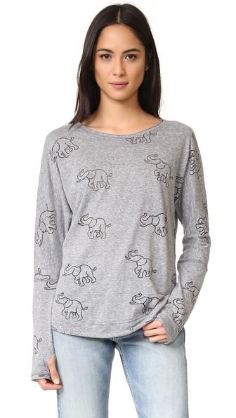 Terez Trunks Up Long Sleeve Burnout Tee