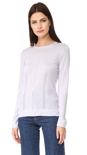 Salvatore Ferragamo Pointelle Crew Neck Sweater
