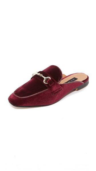 Steven Razzi Velvet Mules - Burgundy