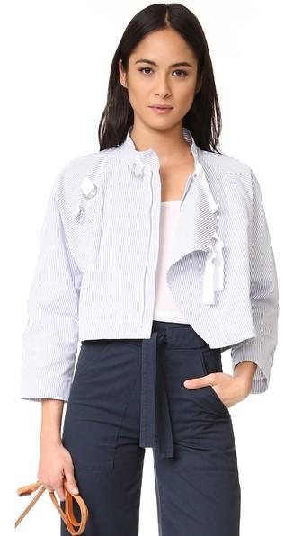 Sea Striped Moto Jacket