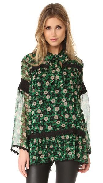 Anna Sui Starry Flower Print Blouse