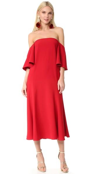 Edit Off Shoulder Flute Sleeve Dress