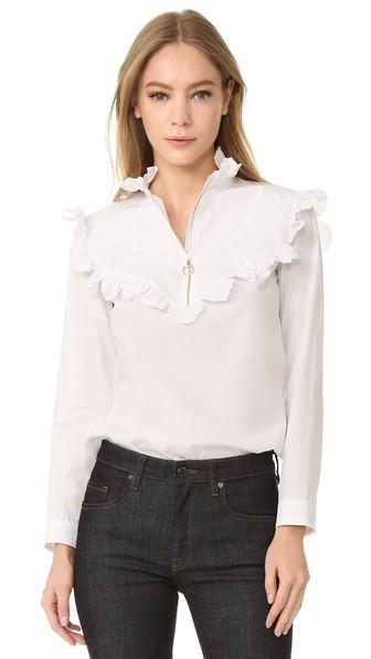 Nina Ricci Long Sleeve Ruffled Top