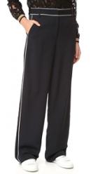 Tibi Wid Leg Pants With Patch Pockets