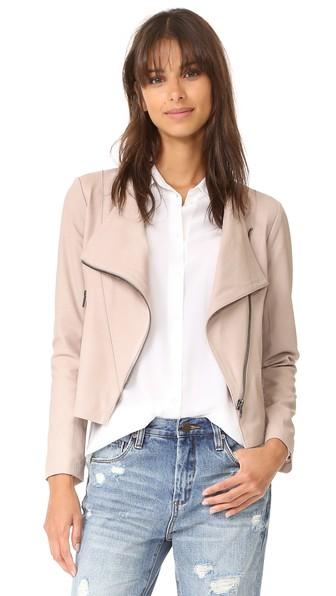 Cupcakes And Cashmere Collin Soft Drape Front Moto Jacket