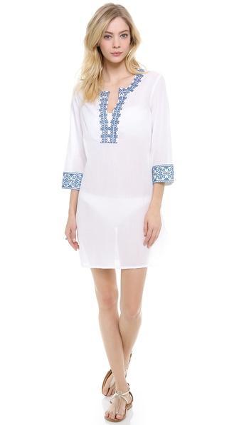 Shoshanna Santorini Embroidered Cover Up - White