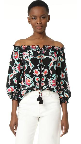 Tanya Taylor Mosaic Floral Blouse