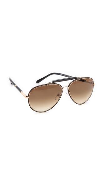 Givenchy Top Bar Aviators - Gold/gradient Brown