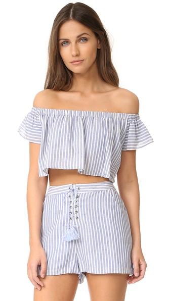 The Jetset Diaries Haven Off Shoulder Crop Top