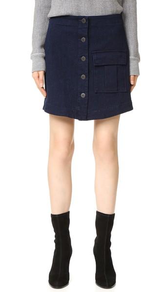3x1 Ws Safari Button Front Skirt