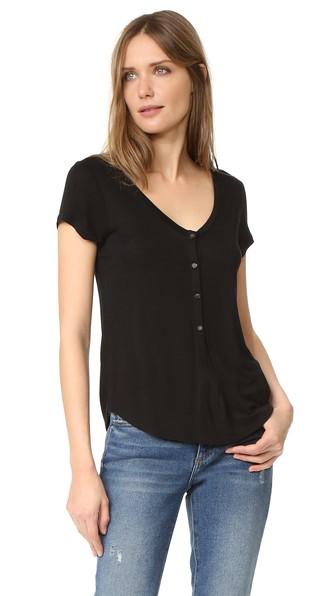 T By Alexander Wang Cap Sleeve Henley Tee