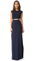 Halston Heritage Gown With Metallic Detail