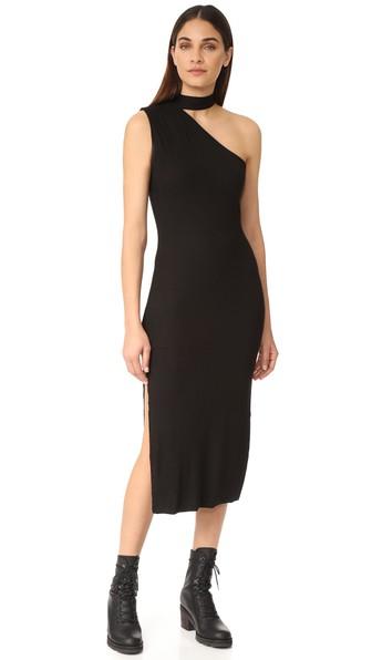 The Hours One Shoulder Collar Slit Dress