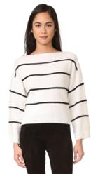 Vince Wide Striped Boat Neck Cashmere Sweater