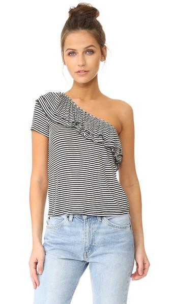 Splendid One Shoulder Ruffle Top