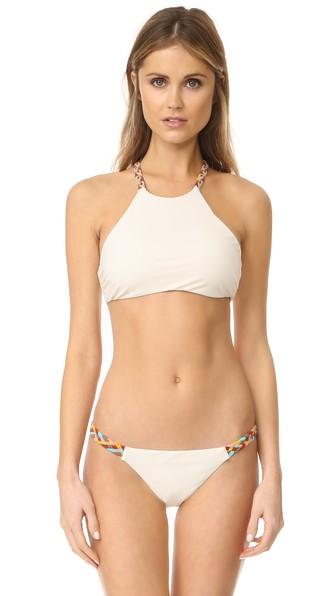 Red Carter Friendship Bracelet High Neck Top