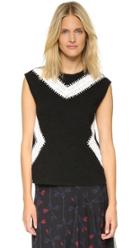 Thakoon Sleeveless Crochet Inset Top