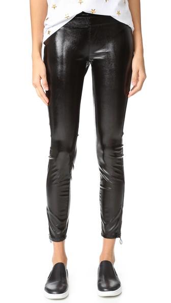 Blank Denim Patent Pull On Leggings