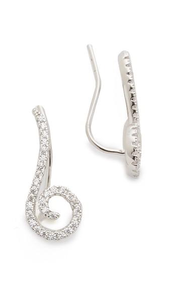 Kenneth Jay Lane Swirl Pave Ear Crawlers
