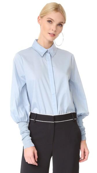Tibi Mabel Ribbed Cuff Top