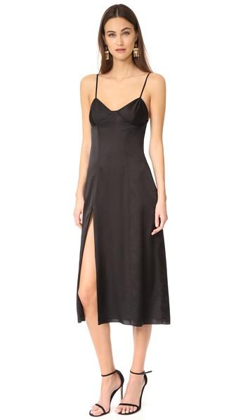 Michelle Mason Bustier Midi Dress With Slit