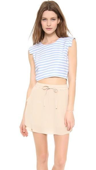 Joa Striped Crop Top - Periwinkle