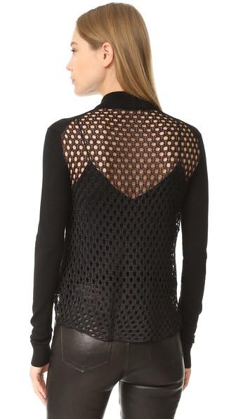 Mcq Alexander Mcqueen Crochet Back Zip Bomber