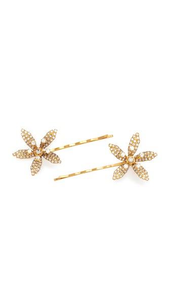 Jennifer Behr Petite Crystal Orchid Bobby Pin Set