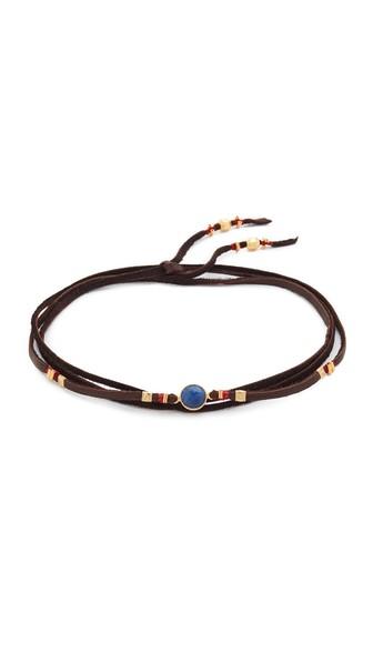 Chan Luu Sapphire Leather Choker Necklace