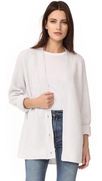 Vince Waffle Stitch Boyfriend Cardigan