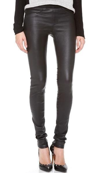 Helmut Lang Stretch Leather Pants - Black