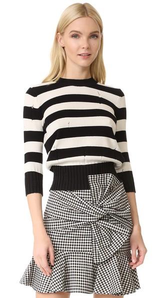 Veronica Beard Cape Dropped Stitch Sweater