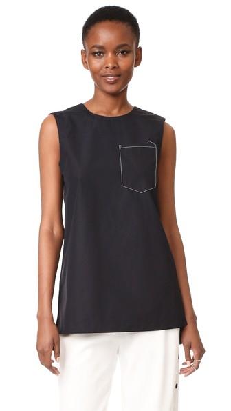 Dkny Sleeveless Shirt With Pocket