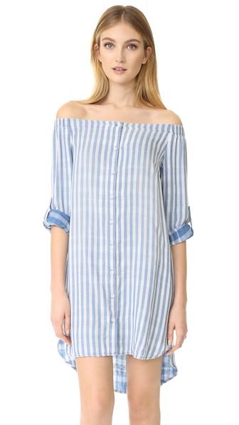 Bella Dahl Off Shoulder Button Front Dress
