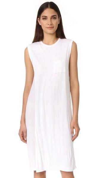 T By Alexander Wang Classic Overlap Dress With Pocket