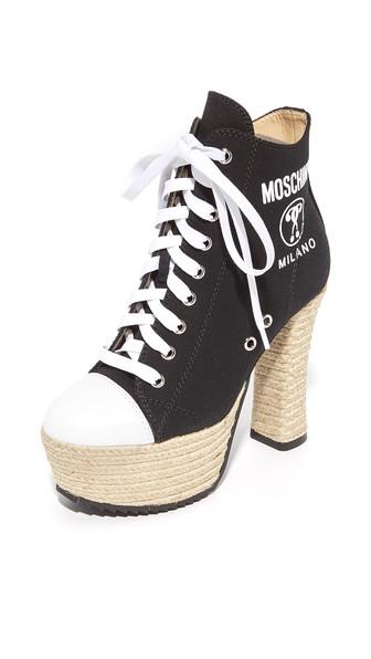 Moschino Laceup Platform Ankle Boots