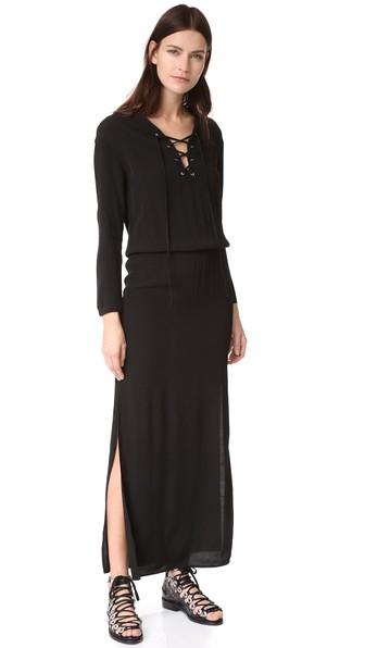 Monrow Lace Up Maxi Dress