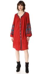 Free People In The Clear Embroidered Shirtdress