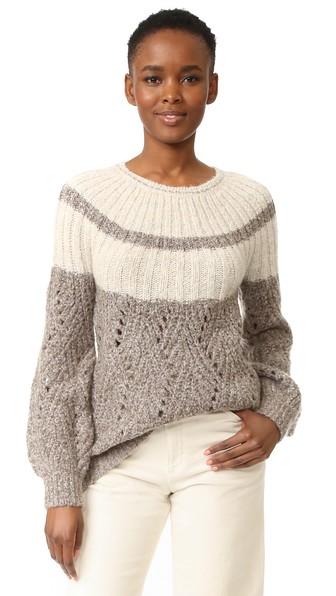 Tse Cashmere Chevron Stitch Chunky Pullover