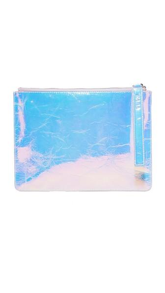 Kara Crinkled Hologram Flat Pouch