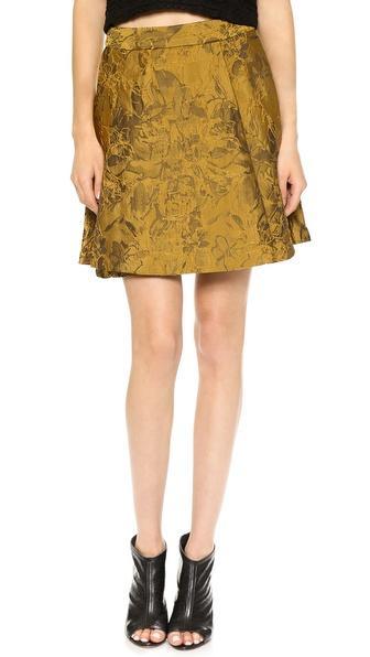 Alice + Olivia Vernon Miniskirt - Black/gold