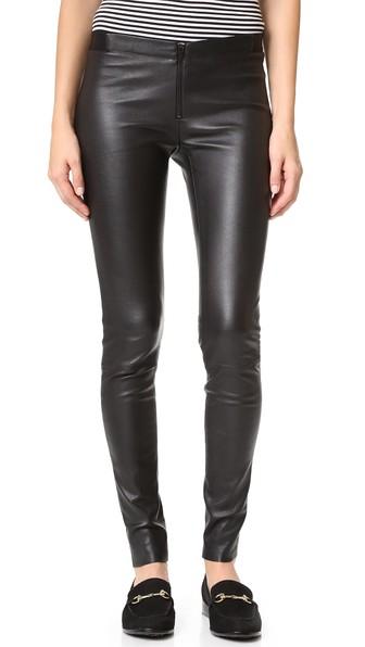 Alice Olivia Zip Front Leather Leggings