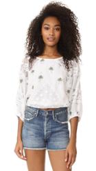 Free People Carolina Mindset Embroidered Top