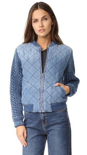 Bella Dahl Quilted Bomber Jacket